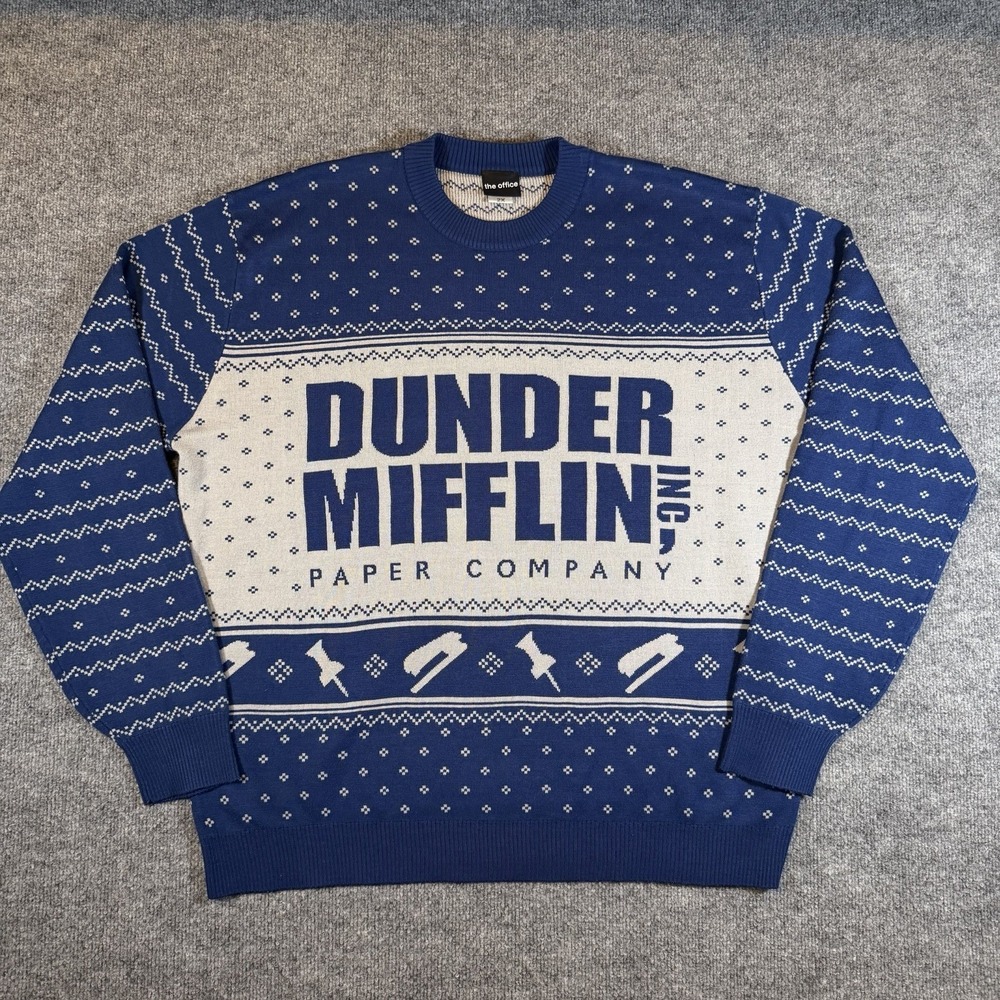 The Office Dunder Mifflin Paper Company Ugly Christmas‎ Sweater Unisex 2X